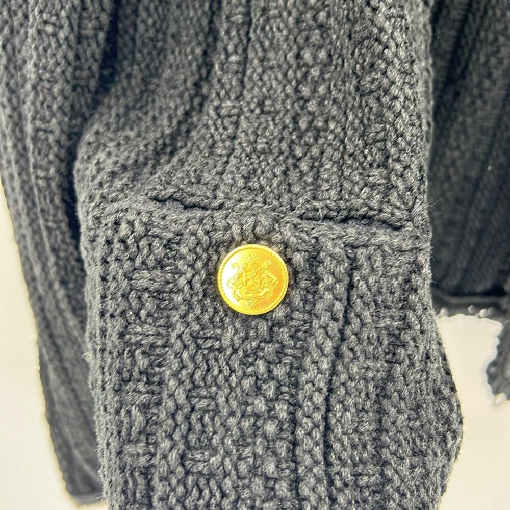 J. Crew Women's Textured Cable-Knit Lady Jacket with fringe - Black - XXL - Picture 3 of 8